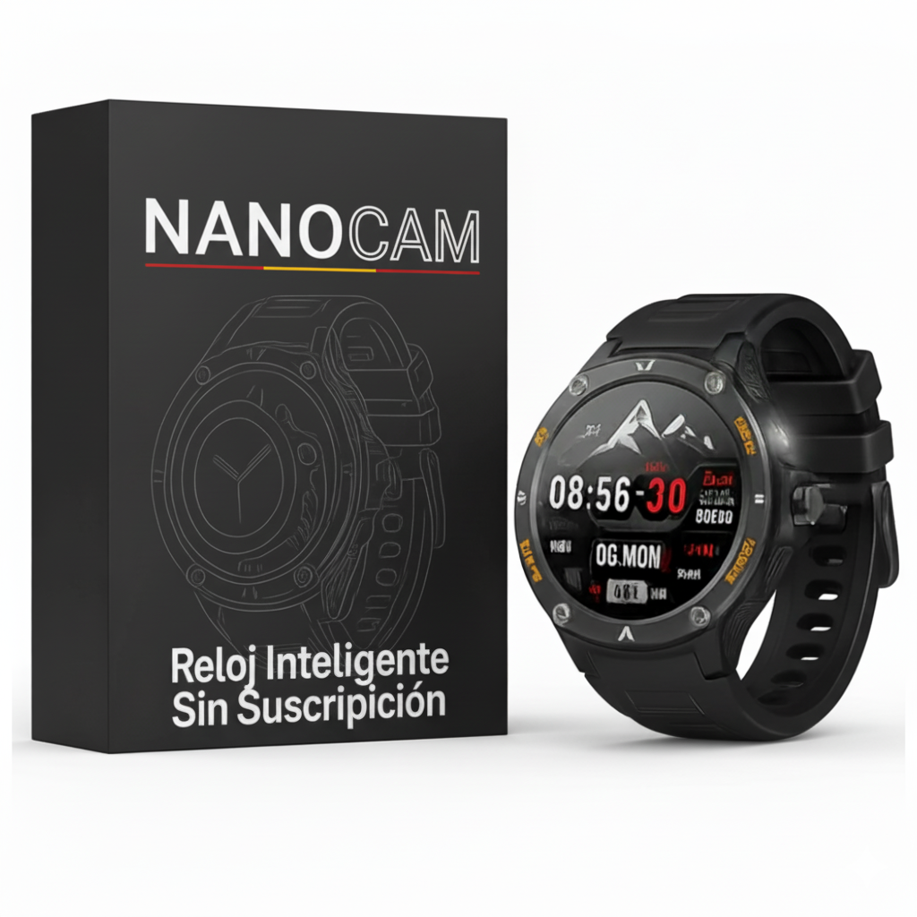NANOCAM™ – Reloj Inteligente para Hombre con Pantalla HD y Brújula Integrada