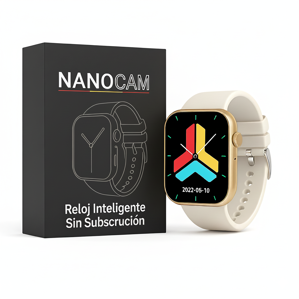 NANOCAM™ – Reloj Inteligente Femenino Resistente al Agua con Seguimiento de Salud